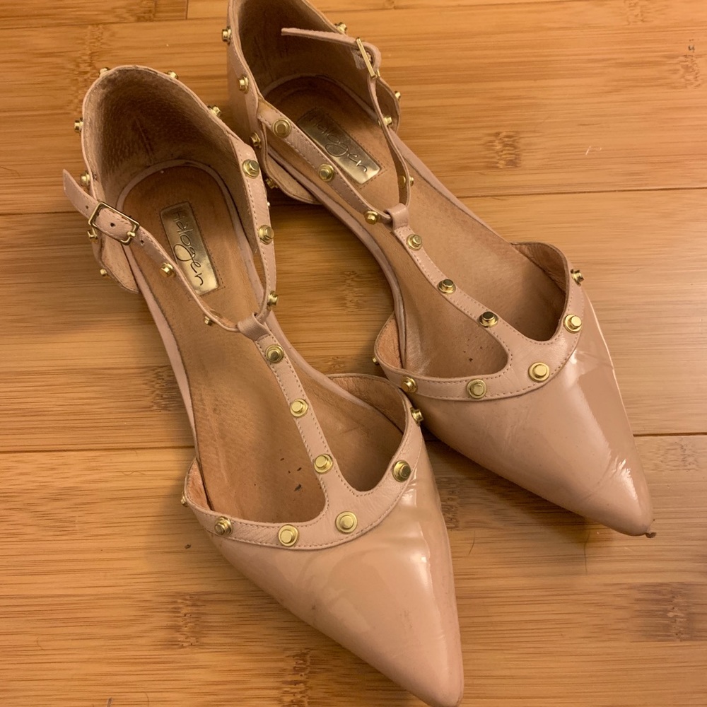 Halogen t-strap studded flats